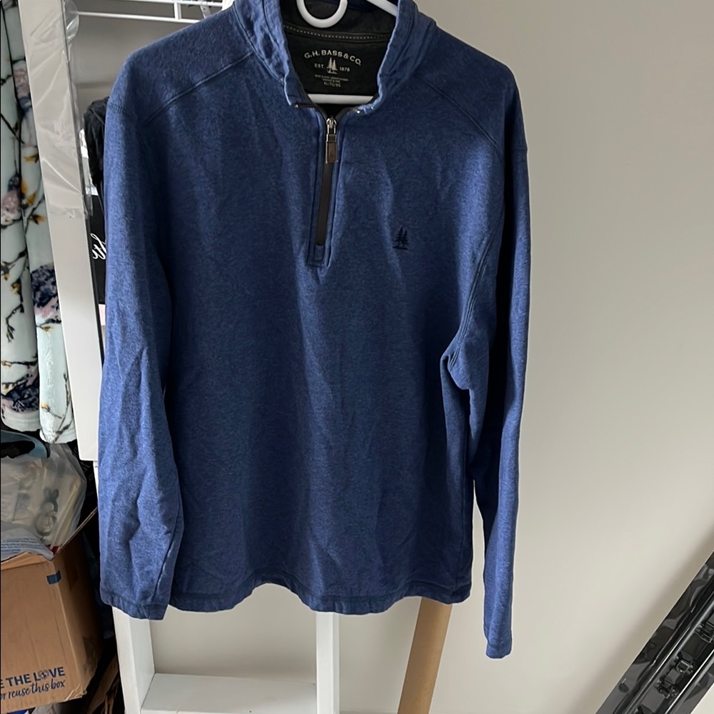 G.H. Bass & Co. Blue Zip Up Sweater with Athletic Style